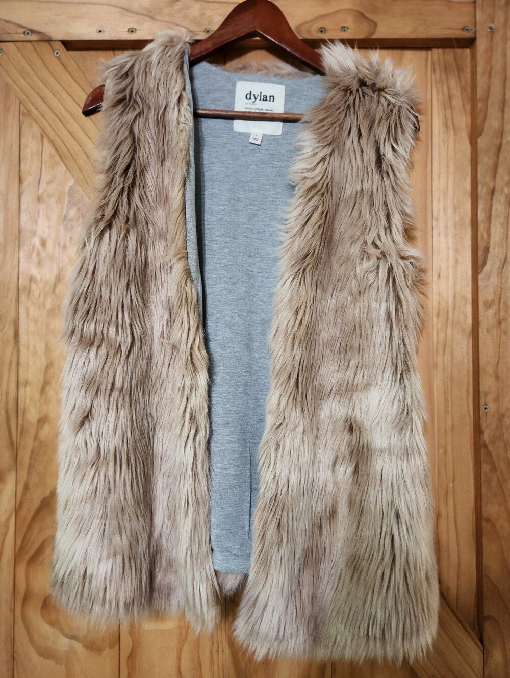 dylan Long Faux Fur Vest Fall Boho Soft Layering Sz S
